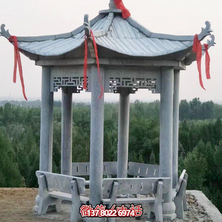 精致大理石雕涼亭，讓您在公園乘涼休息
