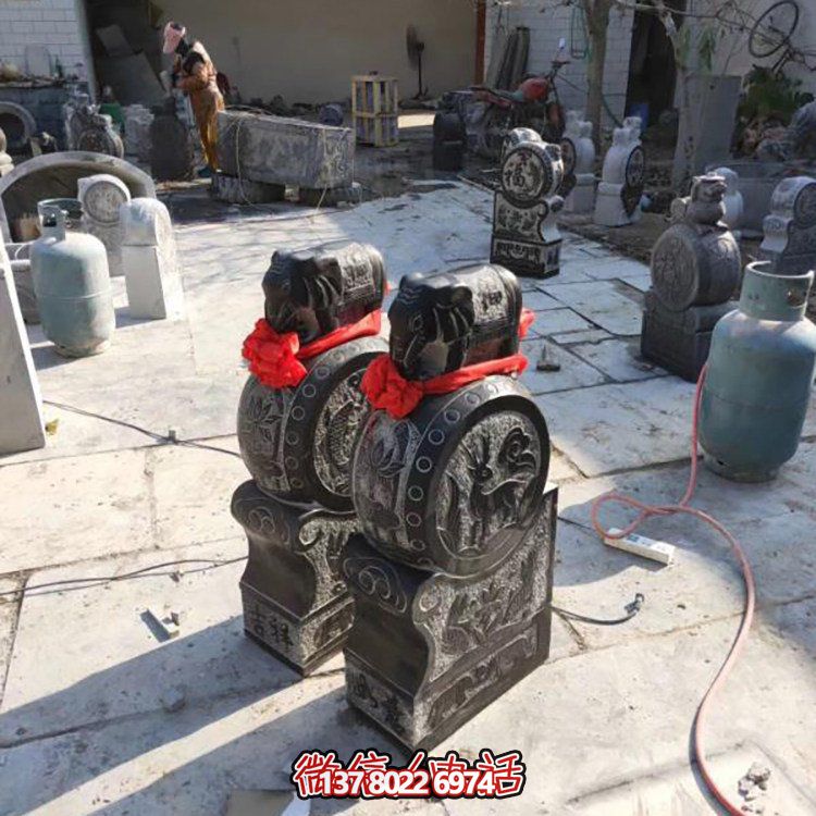 精美大理石仿古舊門墩雕塑，打造完美中式庭院