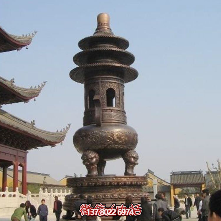 精美鑄銅大型寶蓋香爐，祈福燒香進(jìn)寶
