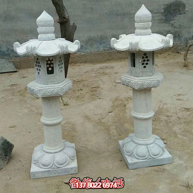 太陽能仿古中式大理石石燈，點(diǎn)亮你的花園