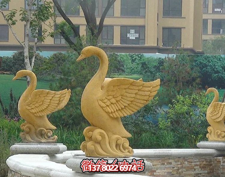 精美天鵝雕塑，唯美別墅景觀裝飾