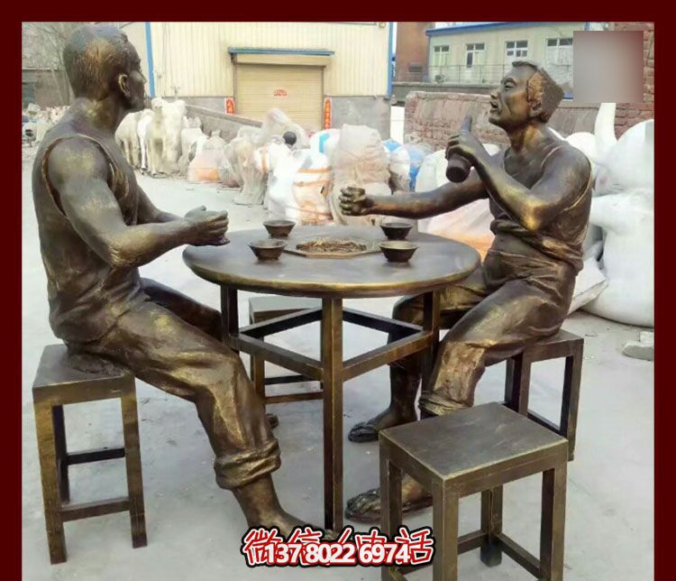 傳承文化，融入雕塑，銅雕人物給你一個古典的庭院別墅