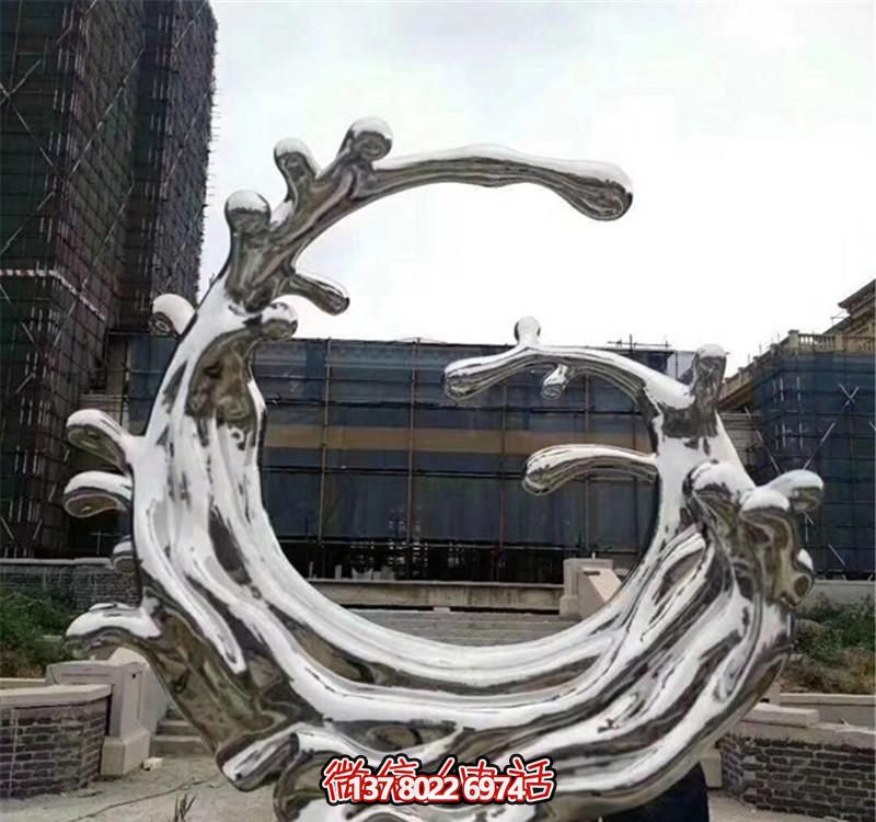 精美不銹鋼浪花雕塑，點綴小區(qū)裝飾