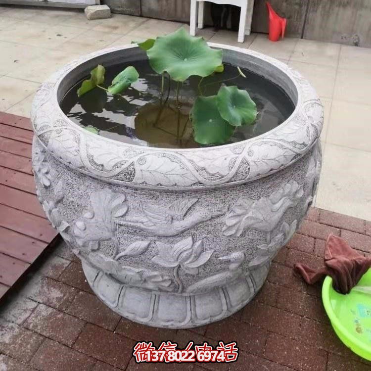 精美絕倫，濃濃古典風(fēng)情歐式別墅大理石浮雕魚缸擺件
