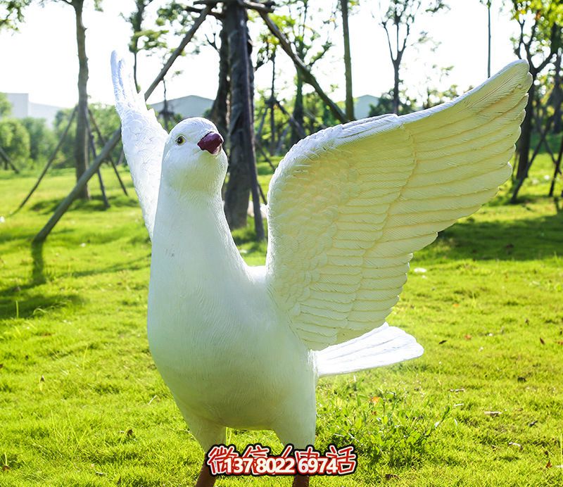 創(chuàng)意公園玻璃鋼樹(shù)脂草坪放飛雕塑鴿子 創(chuàng)意公園玻璃鋼樹(shù)脂草坪放飛雕塑鴿子