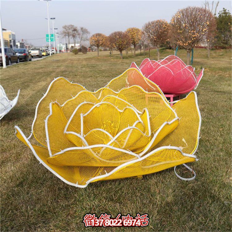 不銹鋼玫瑰花鏤空雕塑擺件，點(diǎn)綴戶外公園花園
