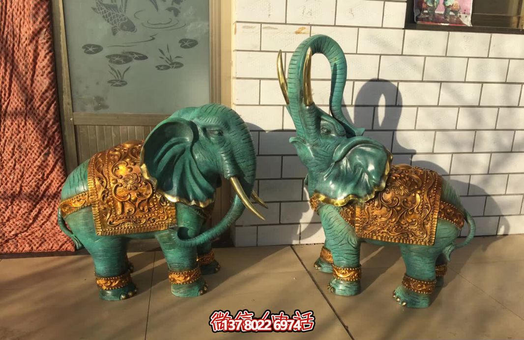 玻璃鋼大象彩繪雕塑，裝點室內創(chuàng)意庭院