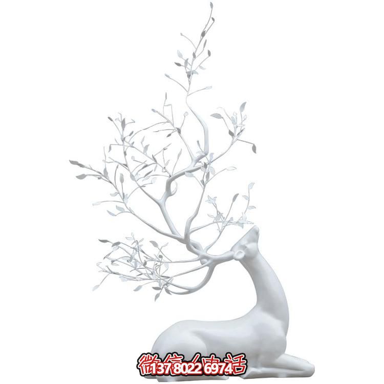 玻璃鋼雕塑梅花鹿，抽象戶外園林裝飾