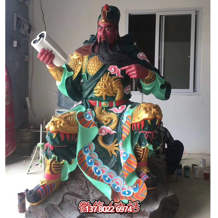 玻璃鋼關(guān)公神像，打造古典寺廟氛圍
