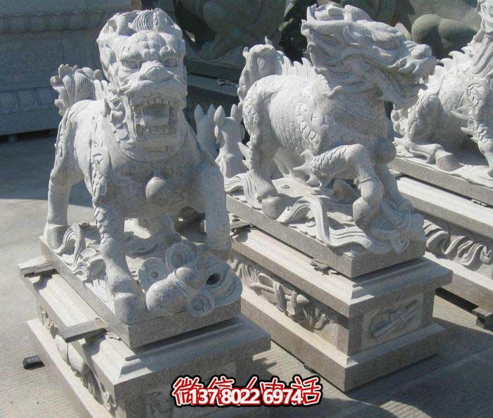 精美大理石石雕麒麟雕塑，一件精致的家居裝點(diǎn)品