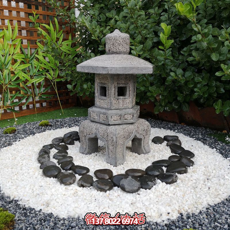日式戶外石雕石燈，傳承精致大理石園林雕塑