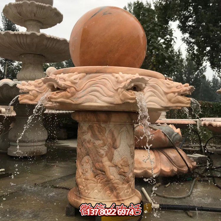天然紅木雕刻龍頭風(fēng)水球，企業(yè)禮品貼心挑選
