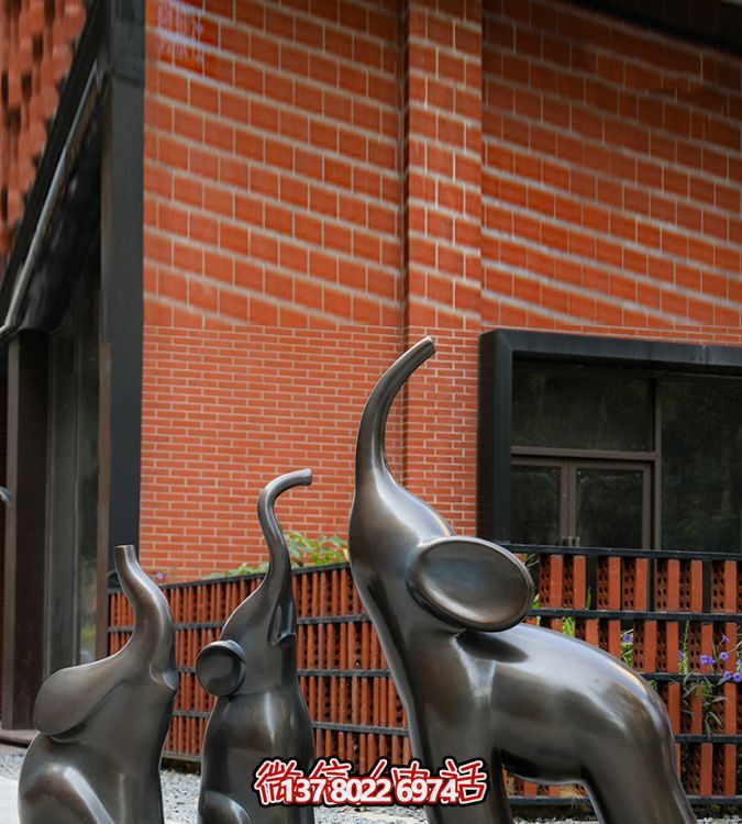 高端玻璃鋼擺件仿銅抽象大象，給你帶來美好生活