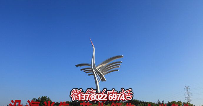 精致不銹鋼仙鶴雕塑，為城市增添創(chuàng)意抽象藝術(shù)