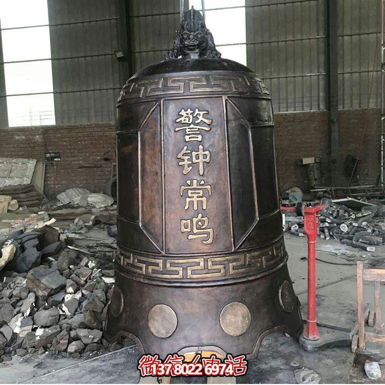大型仿銅鐘玻璃鋼雕塑，給景區(qū)、寺廟、園林帶來更多美好