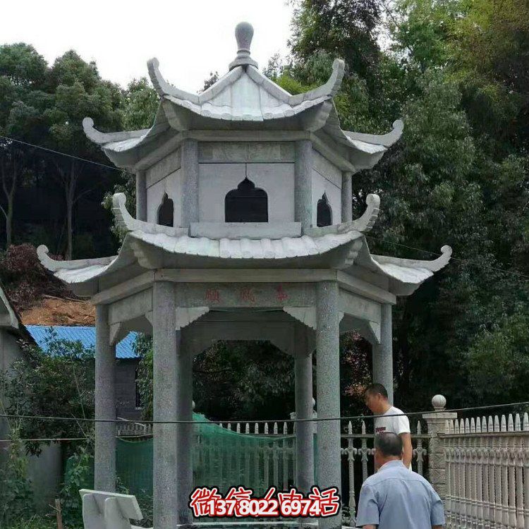 大型石雕涼亭，精美的室外裝飾