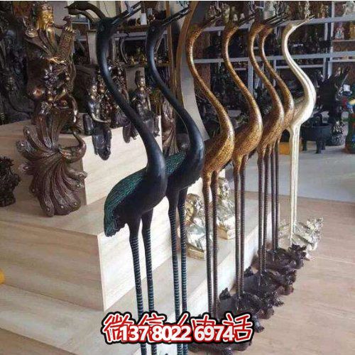 精美銅雕擺件，裝飾園林景區(qū)的丹頂鶴雕塑