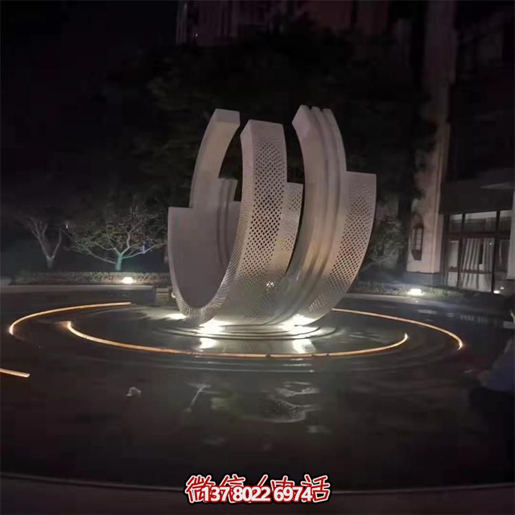 不銹鋼噴泉雕塑裝飾擺件，點綴售樓小區(qū)的美麗