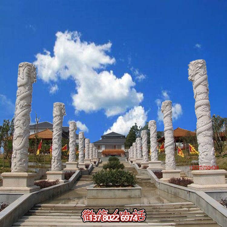 漢白玉龍柱石雕，傳承中華園林文化精髓