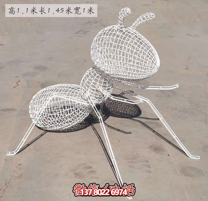 不銹鋼網(wǎng)格照明螞蟻雕塑，點(diǎn)亮大型園林景觀