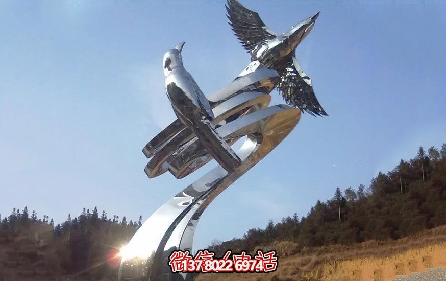 不銹鋼和平鴿雕塑，營造和諧的園林景觀