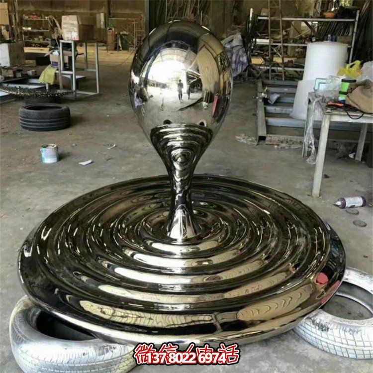 水景景觀不銹鋼擺件，精致創(chuàng)意鏡面水滴擺放