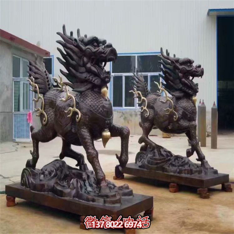 山水之藝，大型銅雕麒麟神雕塑