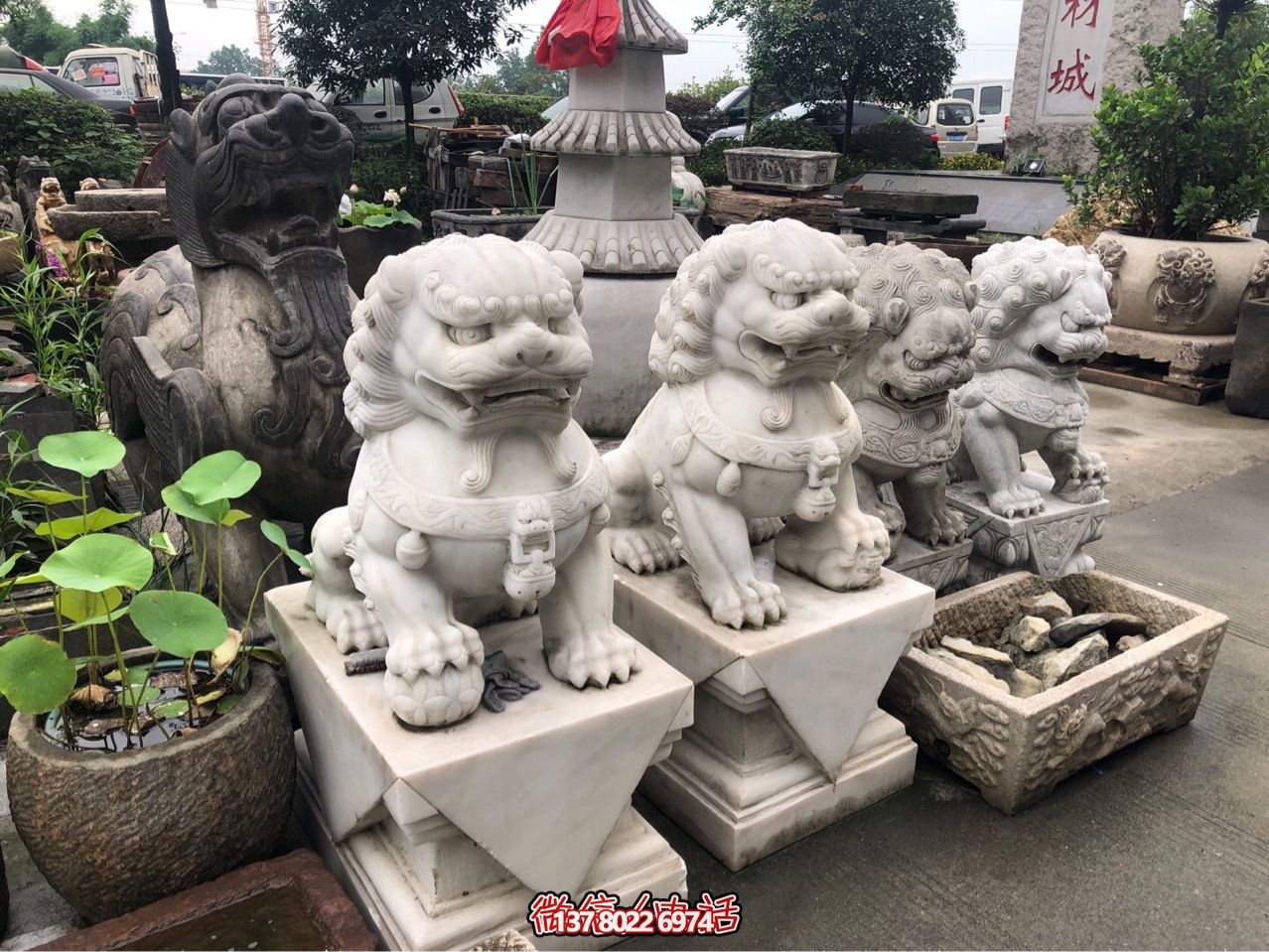 精美獅子雕塑，企業(yè)招財(cái)納福