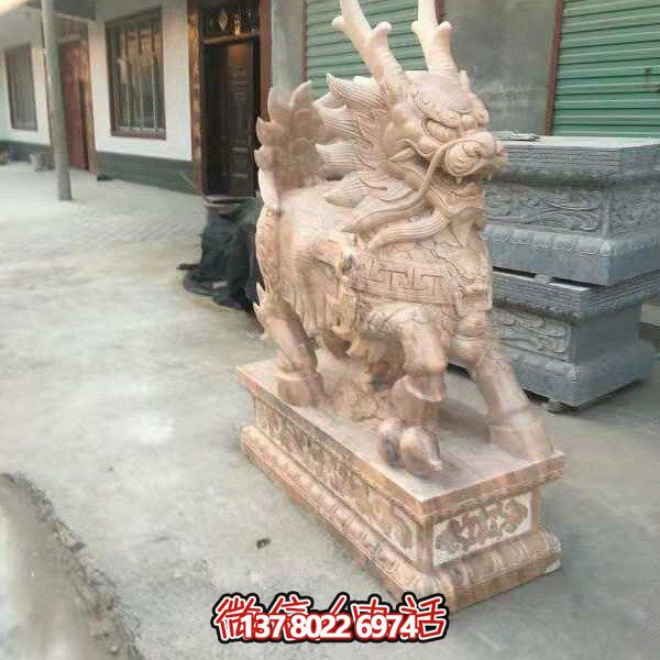 高端定制大理石石雕獅子雕塑，裝點大型庭院、別墅、門口，招財又安全