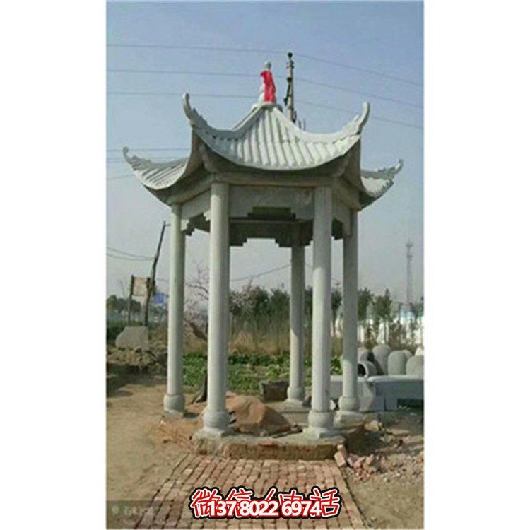 精美雕刻石頭涼亭，享受乘涼休息的樂趣