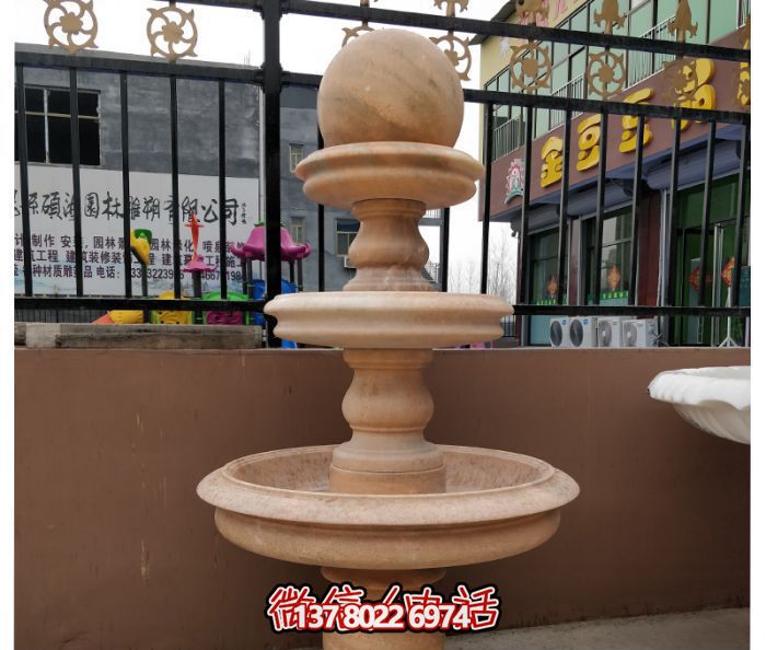 自然之美，多層風(fēng)水球石雕晚霞紅別墅