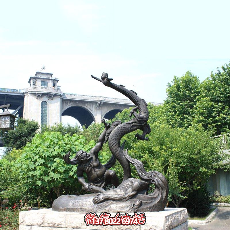 仿銅雕塑大禹治水，裝飾公園廣場(chǎng)