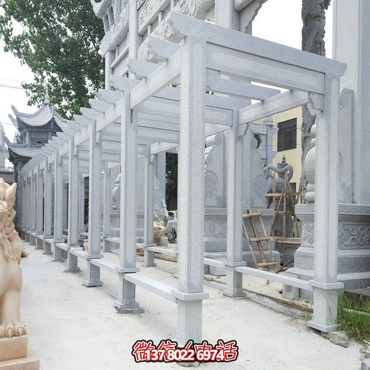 精美大理石石雕裝飾長(zhǎng)廊，美化小區(qū)戶外環(huán)境