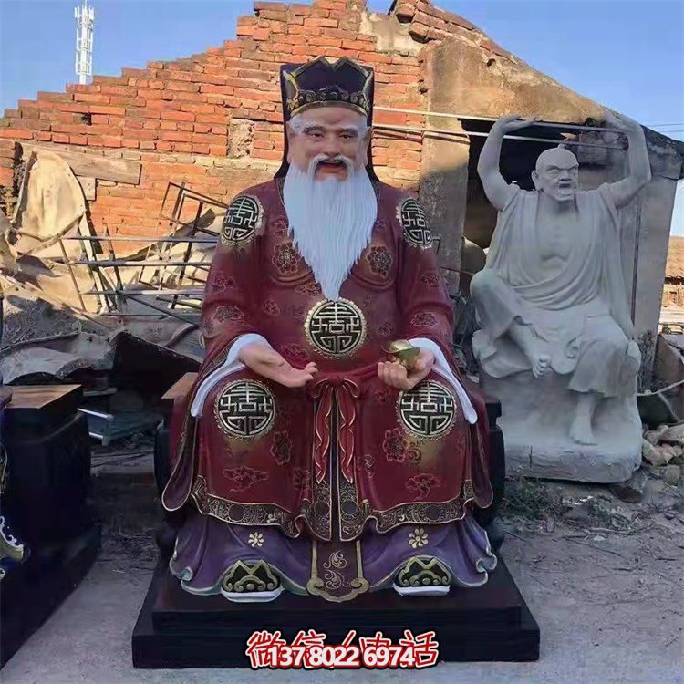 玻璃鋼彩繪財神雕塑，為景區(qū)寺廟供奉