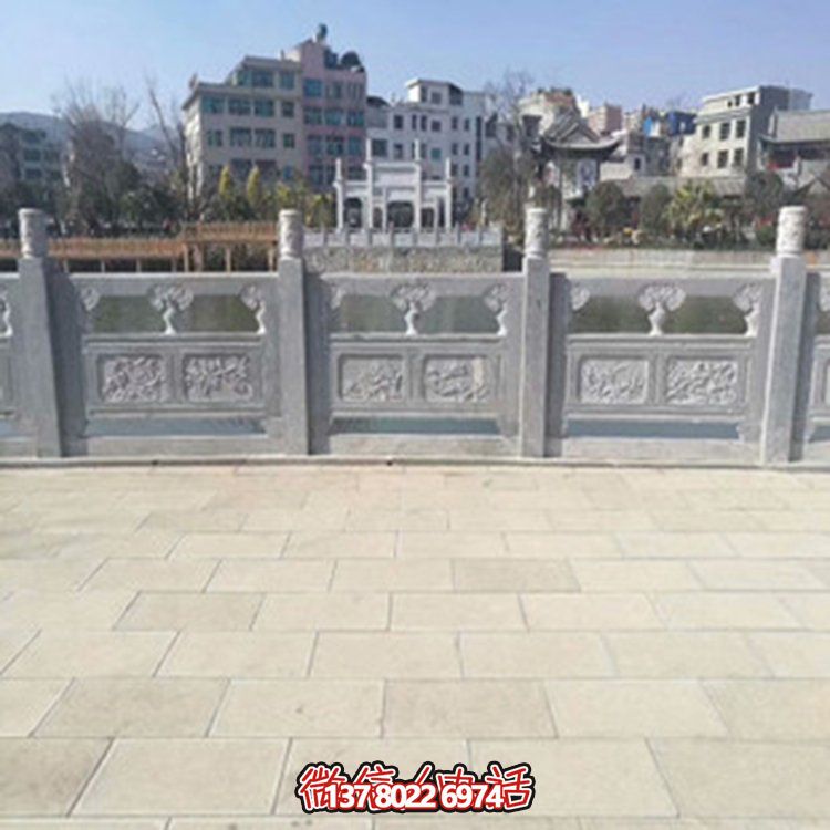 精美大理石雕塑欄桿，裝點戶外園林景觀