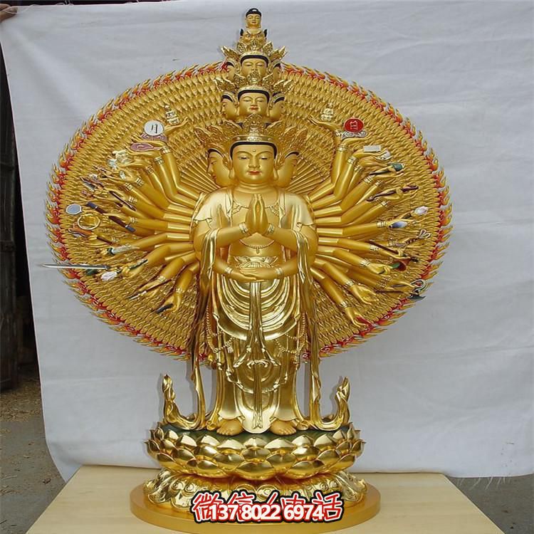 純金打造千手觀音雕塑，傳承宗教文化