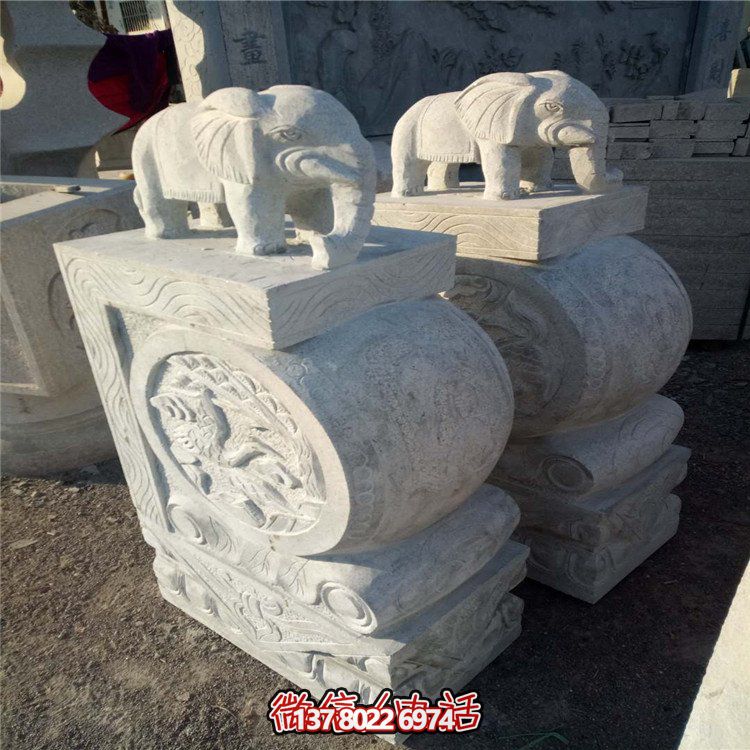 大理石石雕抱鼓，為您的園林庭院門口點(diǎn)綴美觀