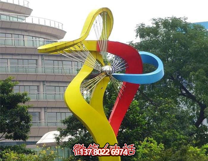 美輪美奐的不銹鋼彩虹舞景觀(guān)雕塑，點(diǎn)綴小區(qū)環(huán)境