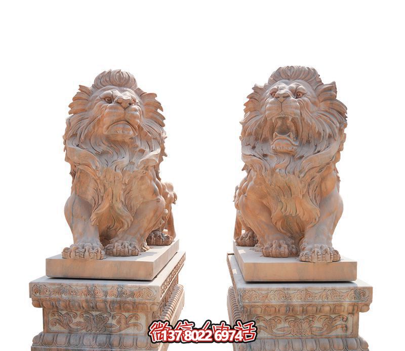 雕塑財(cái)神獅子，祈求招財(cái)進(jìn)寶