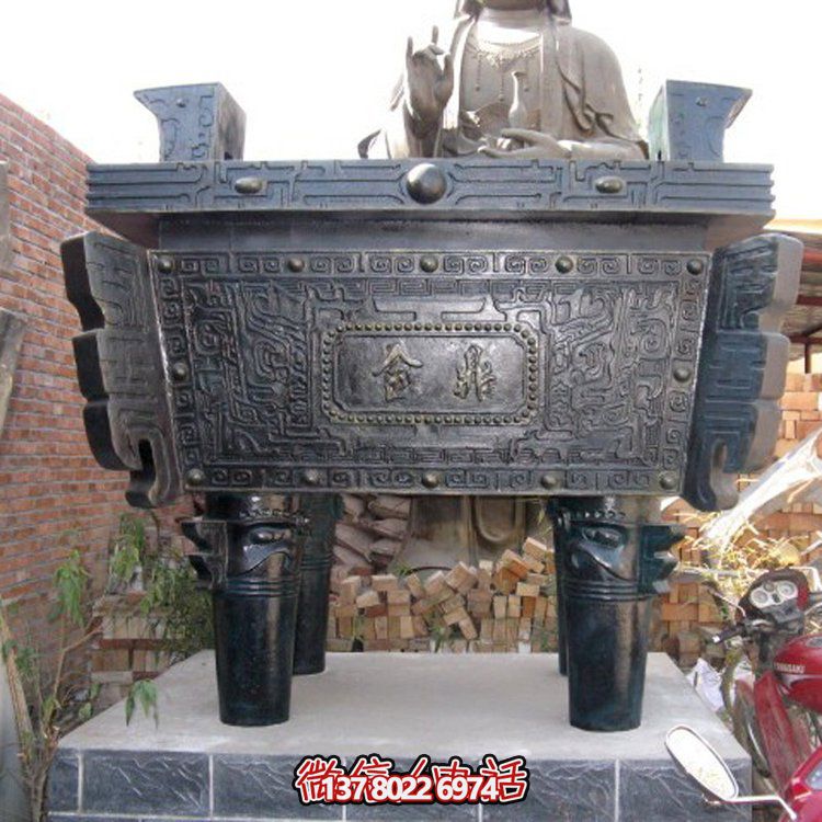 精美佛教用品銅香爐擺件，長方形裝飾家居