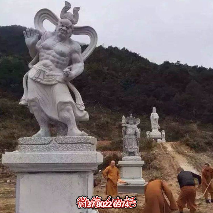 精美大理石景觀雕塑，體現(xiàn)四大金剛之美