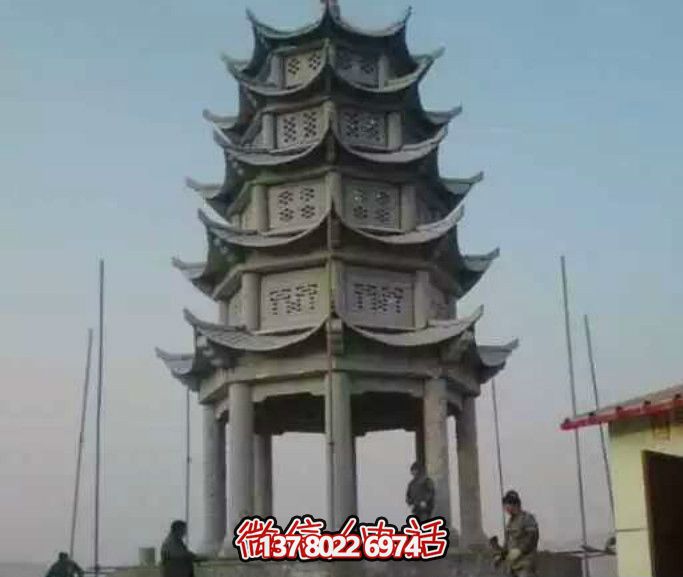 多層青石仿古塔涼亭，為你的寺院增添神秘氣息