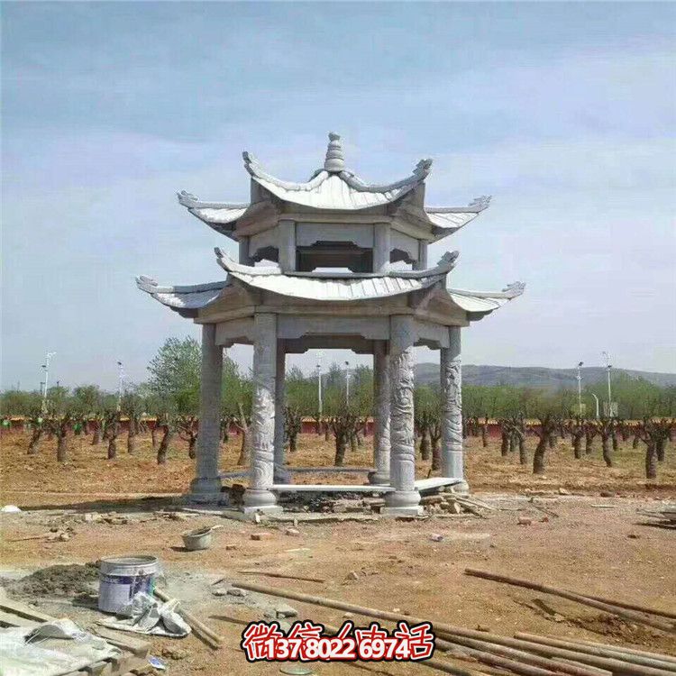 雙層雕塑涼亭，為景區(qū)、園林、戶外環(huán)境提供視覺美感