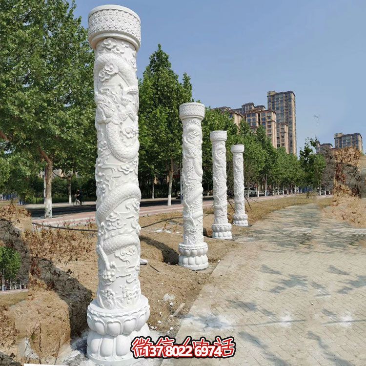 傳統(tǒng)文化靈魂，中國(guó)龍紋大理石柱雕刻景觀擺放