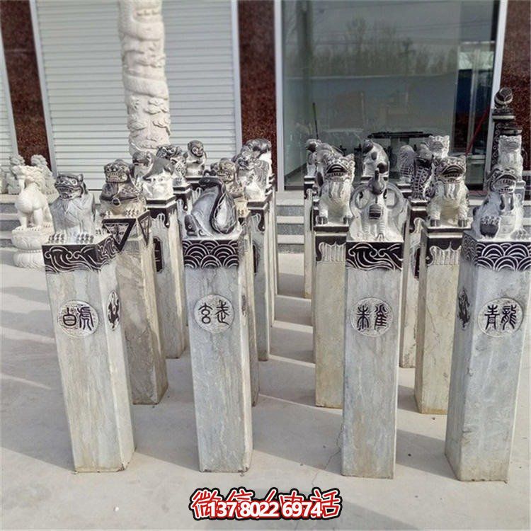 精美大理石雕塑，辟邪鎮(zhèn)宅，拴馬樁大型裝飾