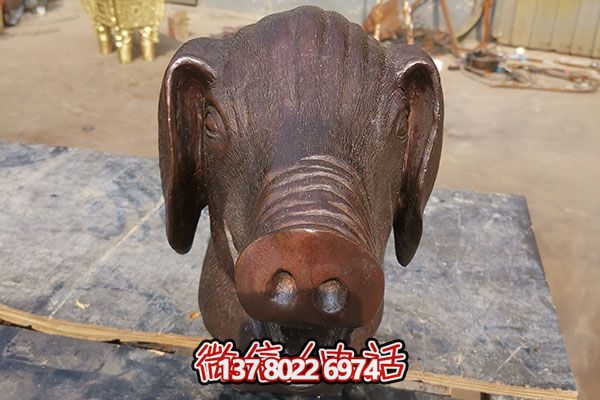 室外豬頭石雕雕塑，添加歡樂氣氛
