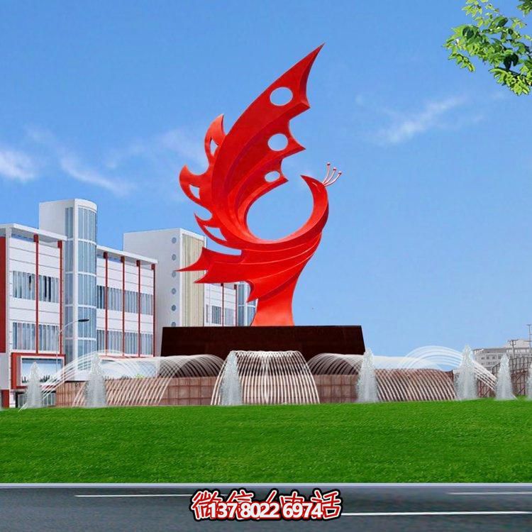不銹鋼鳳凰標(biāo)志擺件，凸顯企業(yè)形象