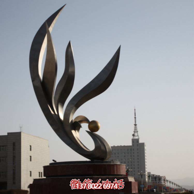 不銹鋼烤漆噴漆抽象戶(hù)外景觀(guān)鳳凰標(biāo)志雕塑