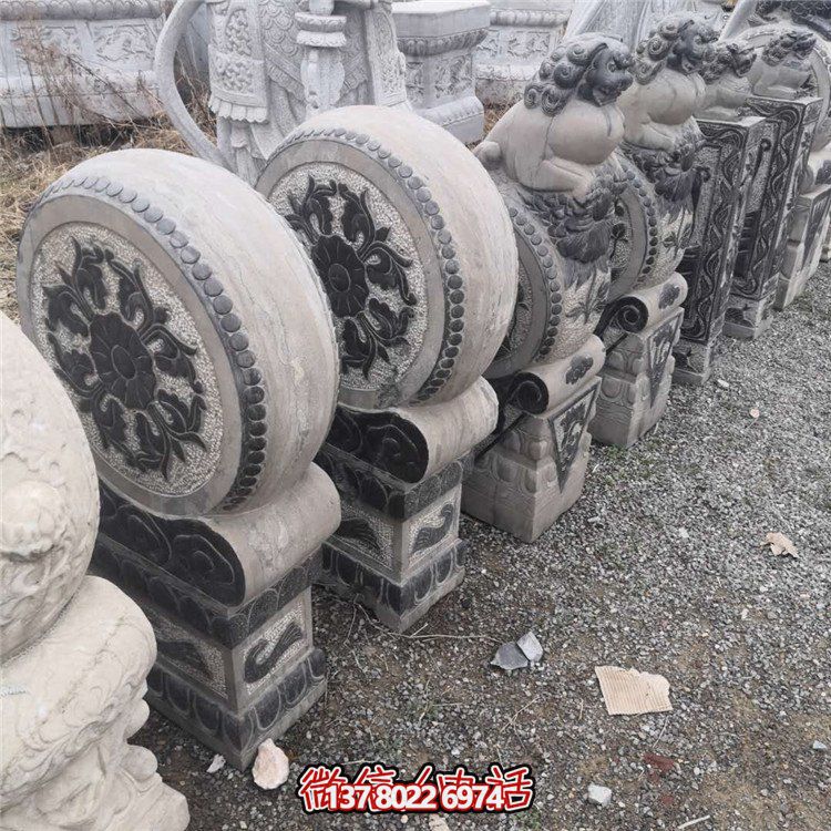 抱鼓石，青石仿古門(mén)墩
