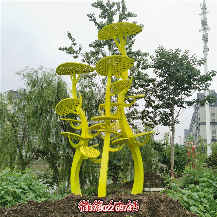 不銹鋼抽象樹，網(wǎng)狀樹葉樹冠
